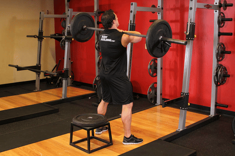 Squat avant barre sur banc