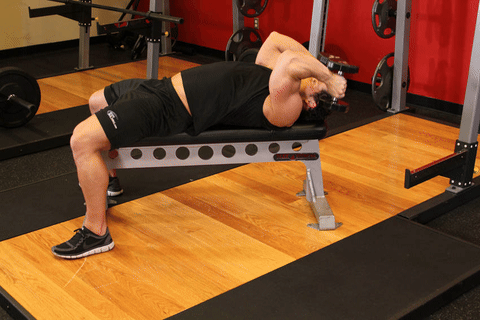 Extension triceps allongé haltères