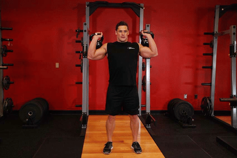Développé militaire kettlebell deux bras