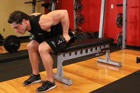 Extension triceps haltères deux bras assis penché