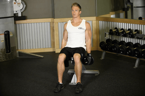 Curl haltères biceps interne assis